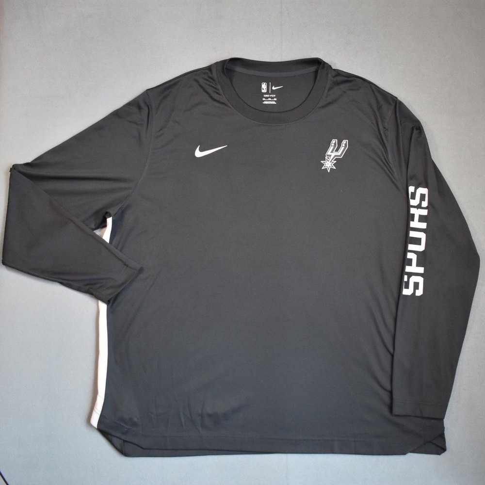 Nike San Antonio Spurs Black Long Sleeve Performance Tee Warm Up XX-Large - Picture 2 of 7